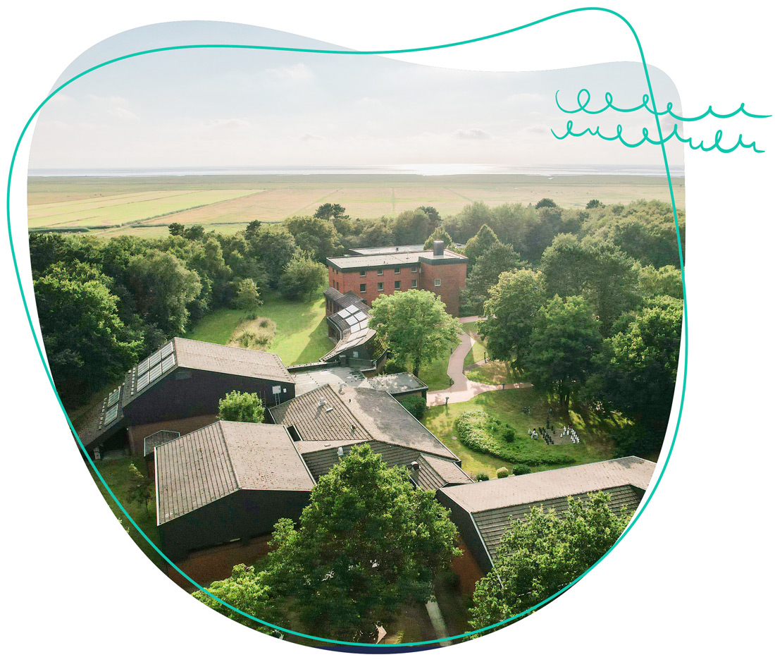 Das Ferienhotel von oben abgebildet vom WDL Dünenhof