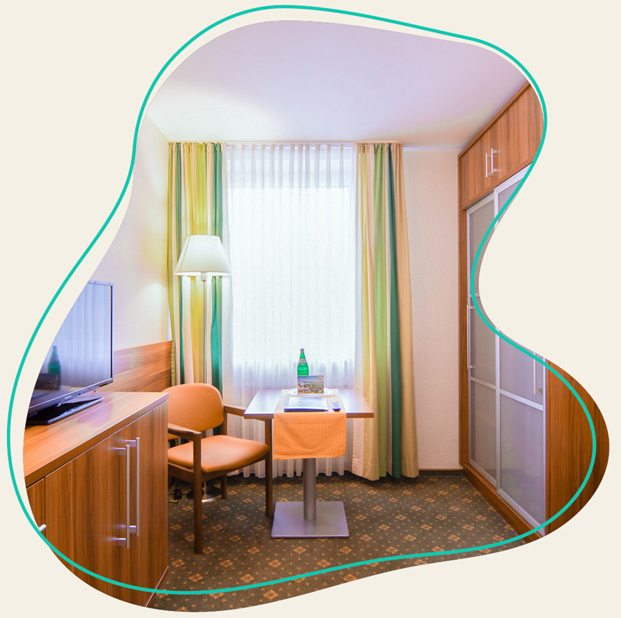 Einzerzimmer im Moby Dick vom Ferienhotel beim WDL Dünenhof zu sehen 