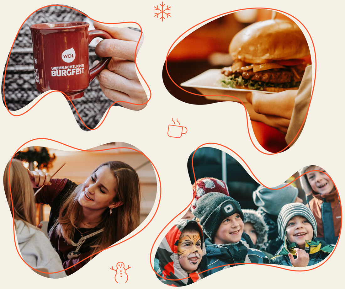 Bürger, Punsch, Kinder die Gesichtsbemahlung bekommen 