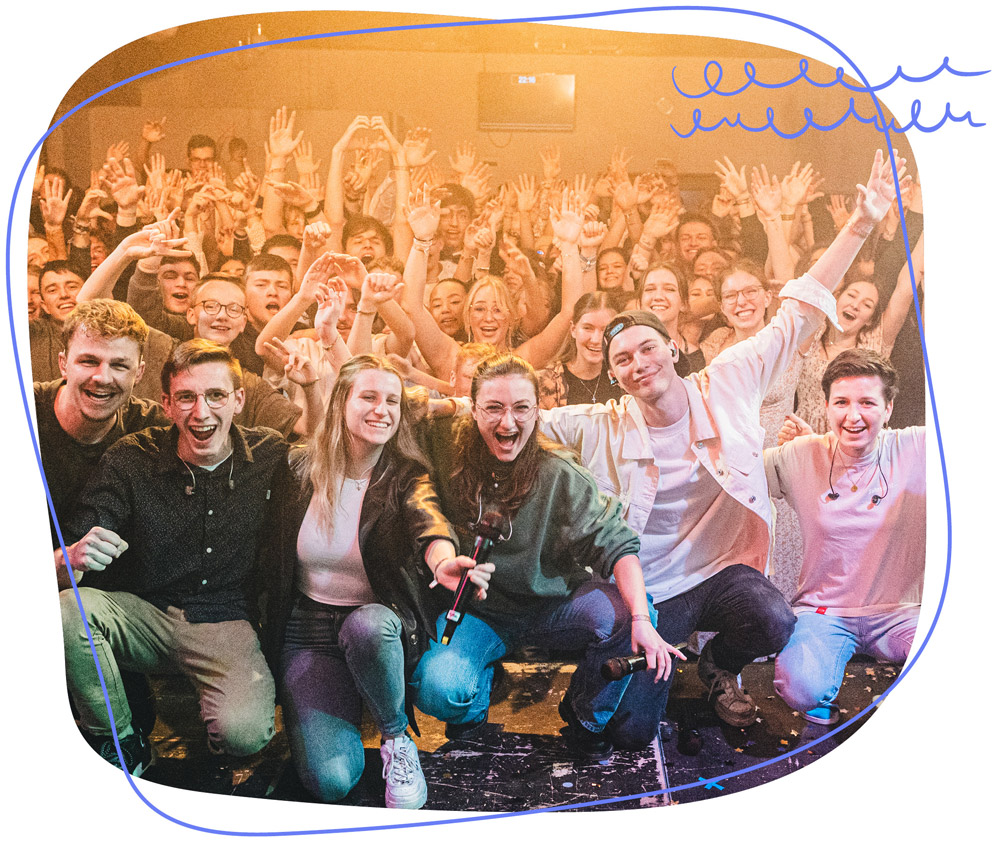 Freizeitfoto mit Band