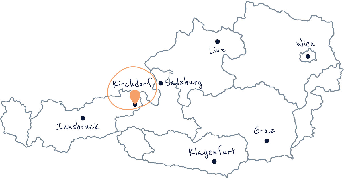 Österreichkarte wo Kirchdorf eingezeichnet ist 